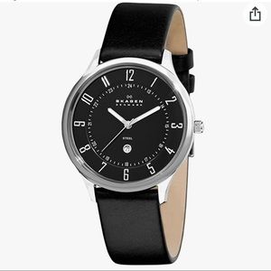 Skagen Men’s 820xLSLB Steel Black Dial and Strap Watch
